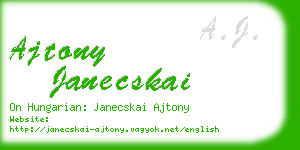 ajtony janecskai business card